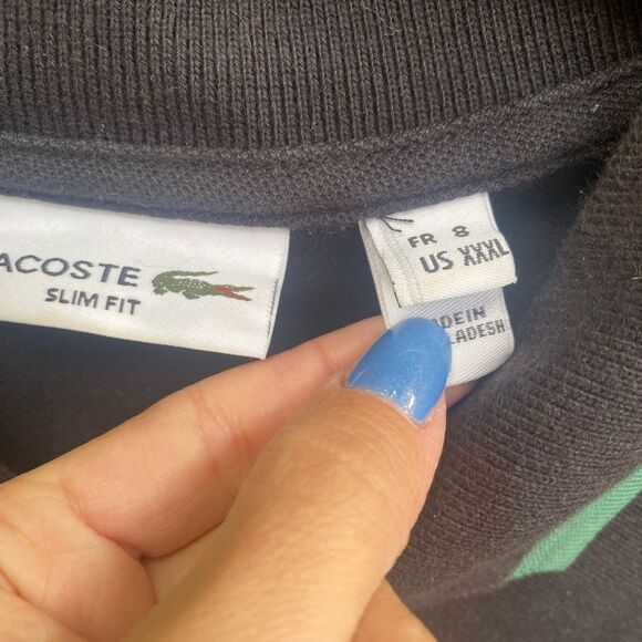 Lacoste Polo Shirt Short Sleeve Green Soft Croc Logo Men’s Size 6 XXL - Picture 4 of 7